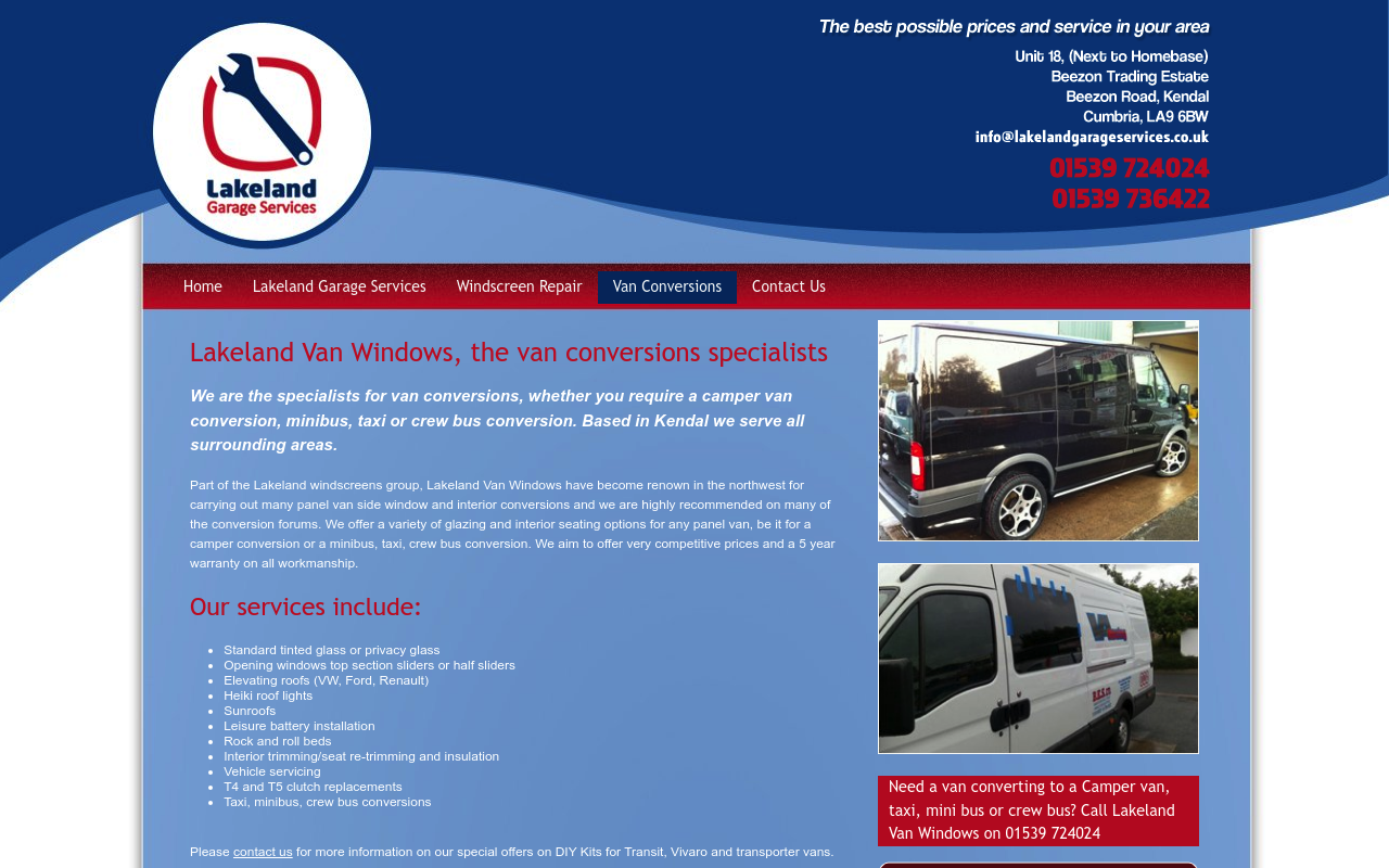 Lakeland Garage Services - Campervan Conversions